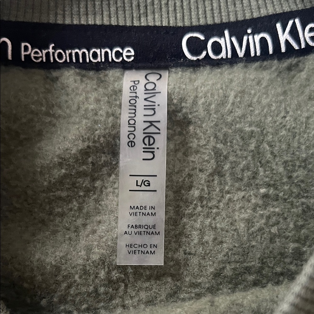 Women’s Calvin Klein Green Cropped Sweatshirt - Picture 2 of 3